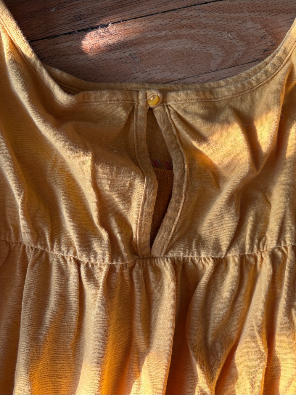 St. John's Bay Yellow Embroidered Peasant top - Picture 4 of 4
